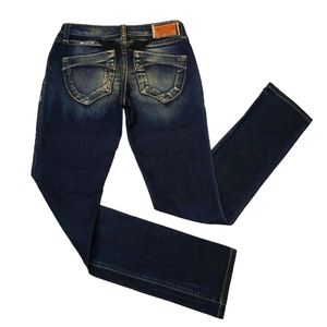 Robin's Jeans Women's Bootcut Black Wing Stitch Embroidered 28×32 NOWT